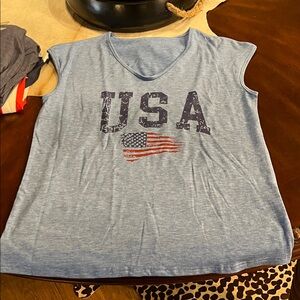 Blue USA Graphic Women's Top